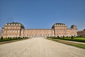 View of the Venaria Reale Castle in Piedmont near Turin, Italy