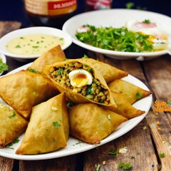 Simply delicious samosa stuffed with boiled eggs.