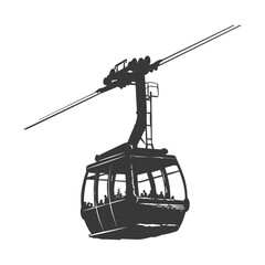 Silhouette Aerial tramway black color only