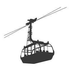 Silhouette Aerial tramway black color only