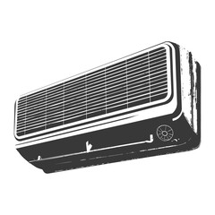 Fototapeta premium Silhouette Air conditioner black color only
