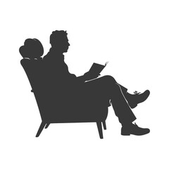 Silhouette psychologist in action full body black color only