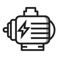 Electric motor line icon vector on white background