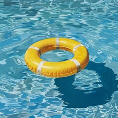 Yellow Life Preserver: A Lifeline in the Swimming Pool