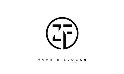 ZF, FZ, Z, F Abstract Letters Logo Monogram