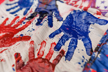 Stylish ripple effect in red, white, blue for American theme.