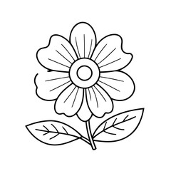 Cute vector illustration Flower for kids colouring worksheet