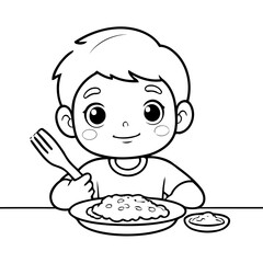 Cute vector illustration Boy hand drawn for toddlers