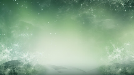 Green christmas background with snowflakes and stars