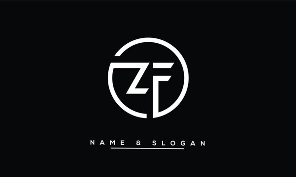 ZF, FZ, Z, F Abstract Letters Logo Monogram