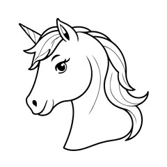 Cute vector illustration Horse doodle for children worksheet