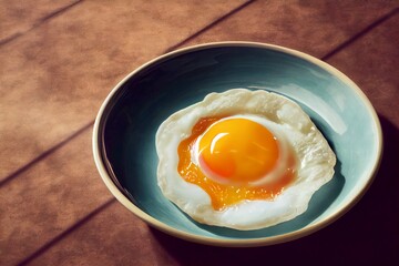 Fried egg on a plate