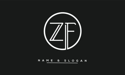 ZF, FZ, Z, F Abstract Letters Logo Monogram