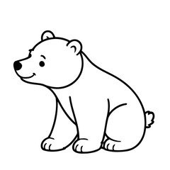 Simple vector illustration of Bear drawing for kids page