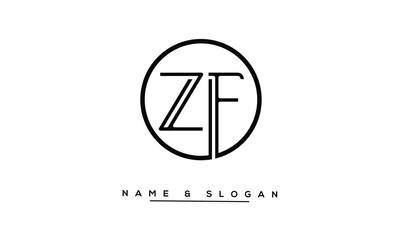 ZF, FZ, Z, F Abstract Letters Logo Monogram