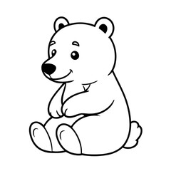 Simple vector illustration of Bear for children colouring activity