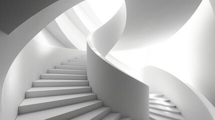  architecture of background. Details of helical staircase  white and black 