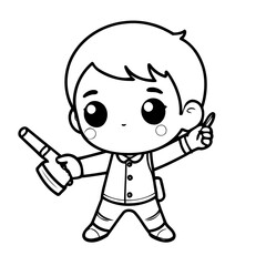 Cute vector illustration Artist for toddlers colouring page