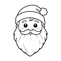 Vector illustration of a cute Santa doodle for toddlers coloring activity