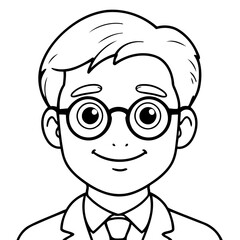 Cute vector illustration Professor for kids colouring page