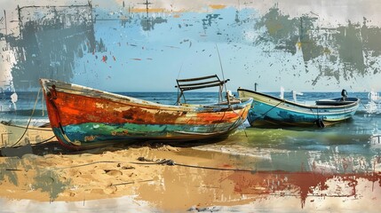 Fishing boats on the seaside