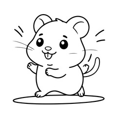 Cute vector illustration Hamster for children colouring activity