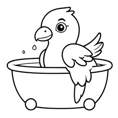 Simple vector illustration of Eagle drawing for toddlers coloring activity