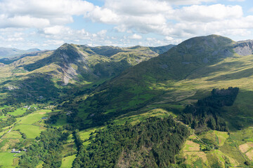 Obraz premium Eryri National Park helicopter aerial 