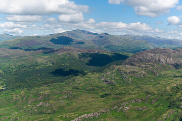 Obraz premium Eryri National Park helicopter aerial 