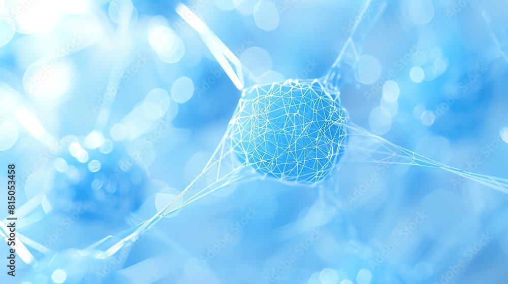Poster a beautiful and intricate 3d rendering of a neuron