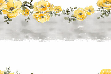 Seamless vintage floral pattern with yellow roses