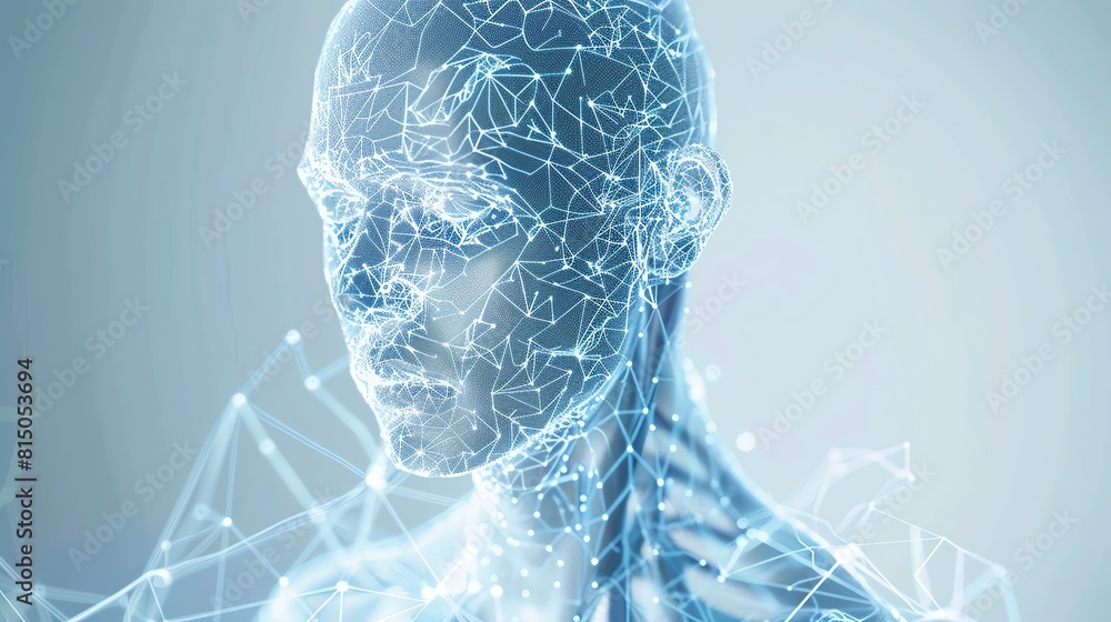 Poster generate an abstract representation of a human face using ascii characters. the face should be cente