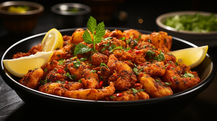 Fototapeta premium Fried Organic Coconut Shrimp with Cocktail Sauce