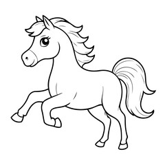 Cute vector illustration Horse for kids coloring activity page