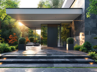 Beautiful entrance to the house. Created with Ai