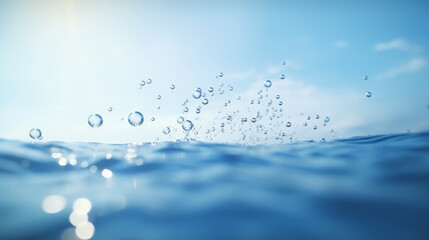 abstract water splash on blue background