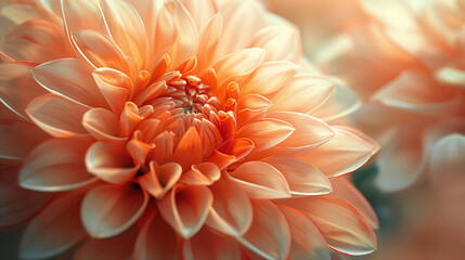 Vibrant Orange Dahlia Bloom Close Up with Soft Focus Background