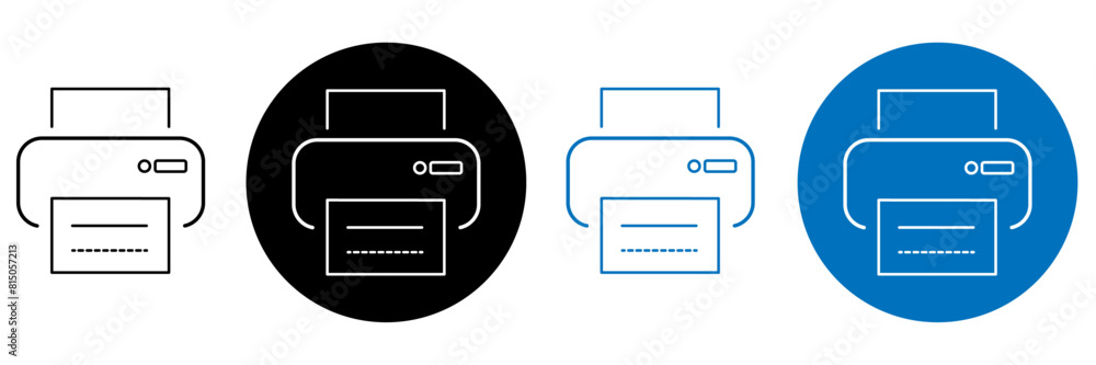 Poster print icon set with editable stroke. printer icon vector symbol. isolted on transparent background.