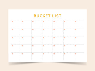 Bucket list template, vector illustration