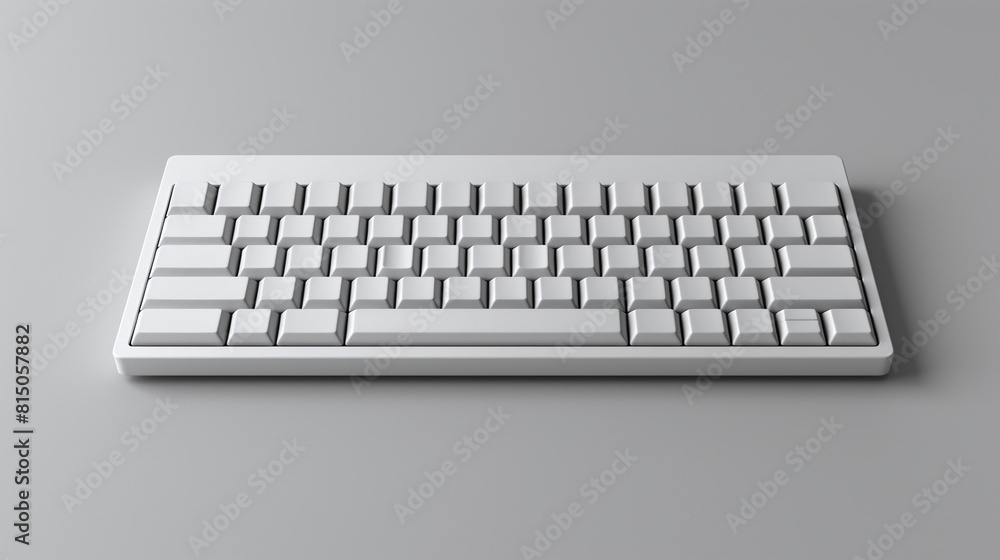 Poster white modern computer keyboard on plain gray background ideal for office and technology use