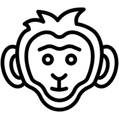 monkey line icon