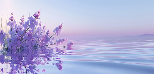 Serene and calming Veterans Day tribute in lavender and seafoam, creating a soothing homage to veterans.