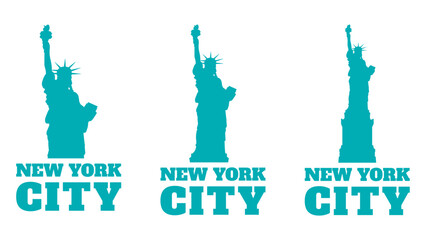 Statue of Liberty with Text New York City. Vector Illustration © Olha