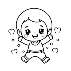 Cute vector illustration Kid doodle for toddlers colouring page