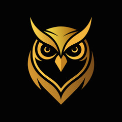 golden owl icon logo