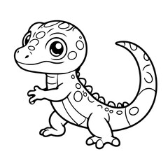 Simple vector illustration of Gecko hand drawn for toddlers