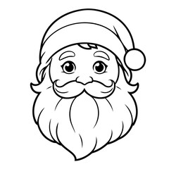 Simple vector illustration of Santa drawing for toddlers colouring page