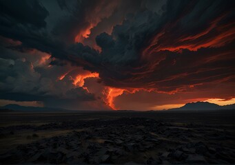 Earth: Red river, red clouds