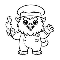 Cute vector illustration Yeti drawing for toddlers coloring activity