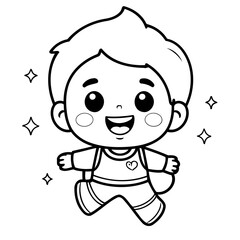 Simple vector illustration of Kid drawing for toddlers book